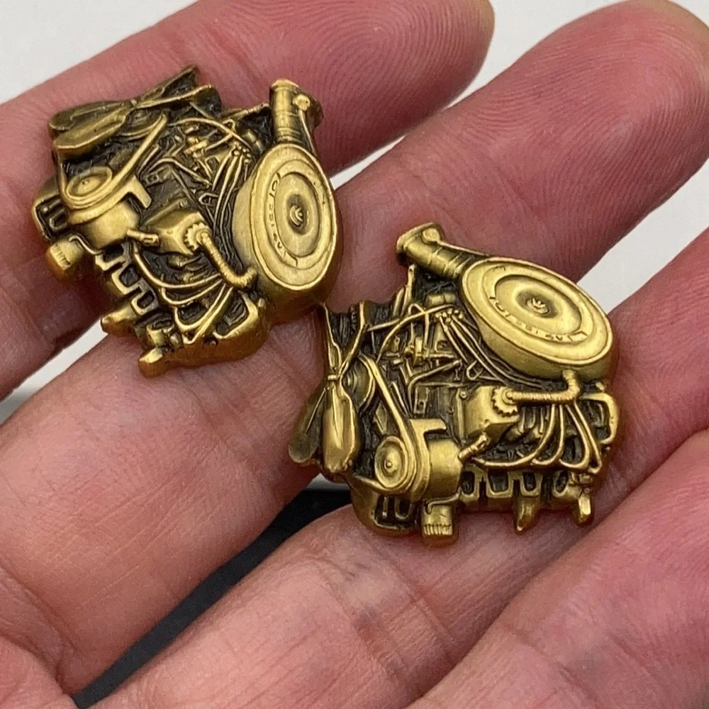 Rare Vintage Engine Block Cuff Links